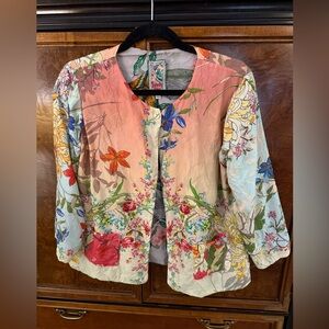 Johnny Was Silk Reversible Jacket Size Small